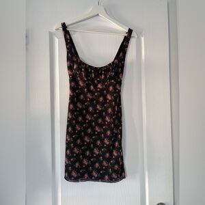 Urban Outfitters Black and Pink Floral Mini Dress